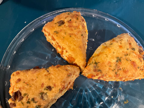 Savory sausage and cheddar cheese scones