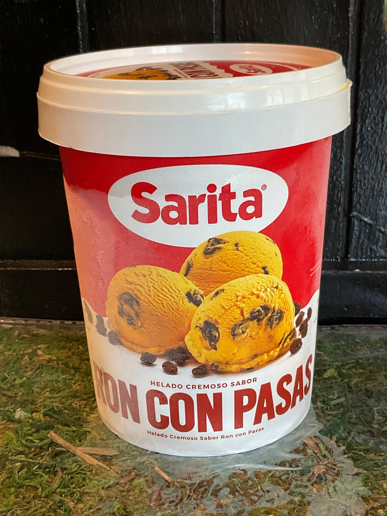 Sarita ice cream Ron con pasas